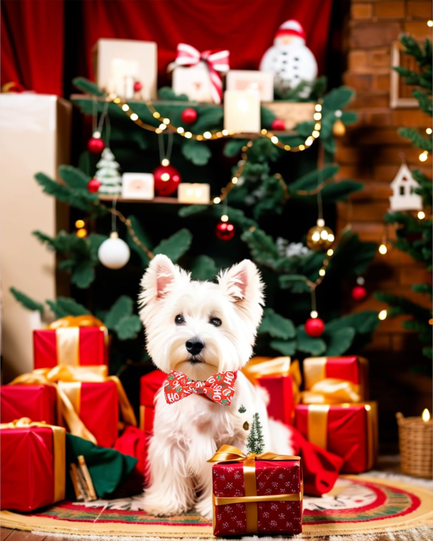 PET SHOW 10 Pack Holiday Small Dog Bowties Sliding on Collar