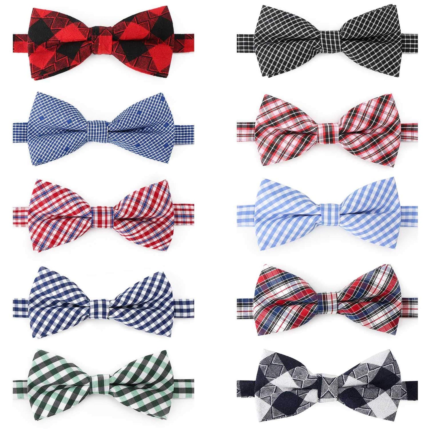 Segarty Puppy Bow Ties, 10 PCS Dog Bowtie Collar Bulk Holiday Cat Collar Grooming Bows for Pet Photography Festival Party Neck Wear Gift, Cute and Plaid Patterned