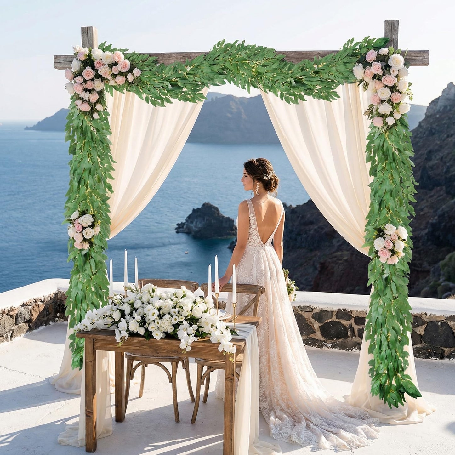 6.56Ft Artificial Vines Garland Silk Italian Ruscus Greenery for Table