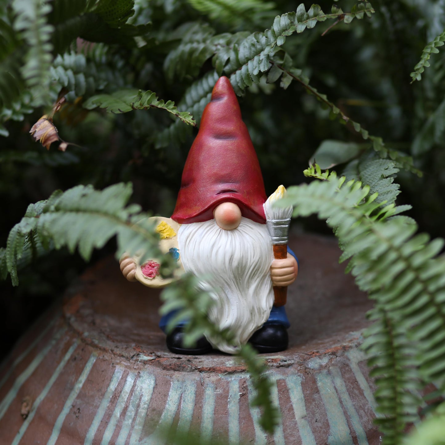 WSHMZYHOME Garden Gnome with Paint Palette and Brush Statue Decoration Figurine Ornament for Indoor Outdoor Home Patio Yard Lawn,Gift for Mom