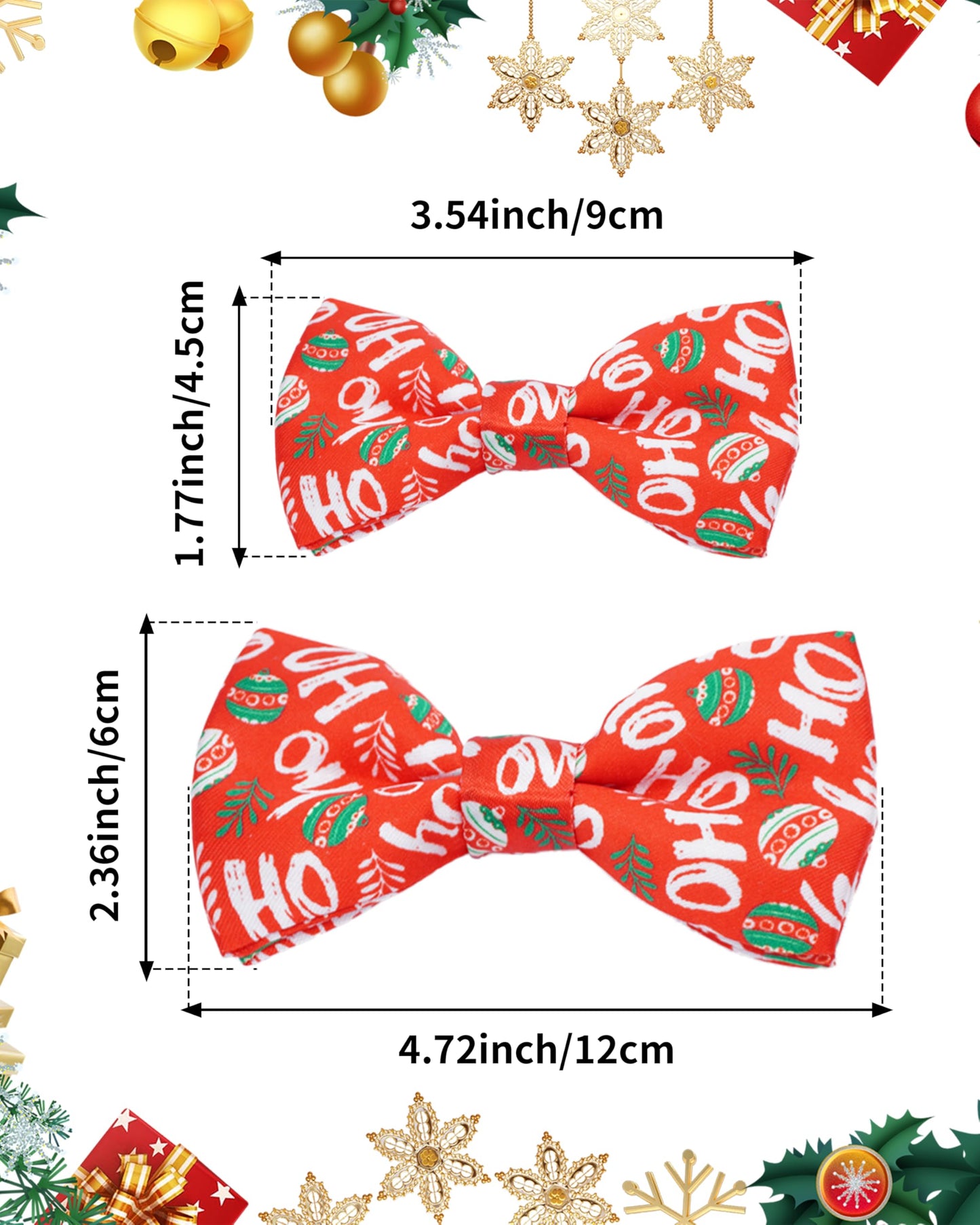 PET SHOW 10 Pack Holiday Small Dog Bowties Sliding on Collar