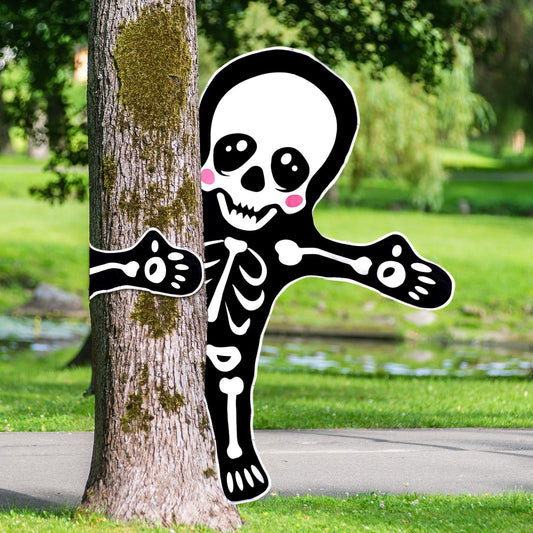 Halloscume 53 x 47'' Halloween Bendable Tree Wrap Skeleton Decoration Huge Cute Skeleton Design Decorations for Halloween Outdoor Indoor Lawn Tree Decor House Props Supply