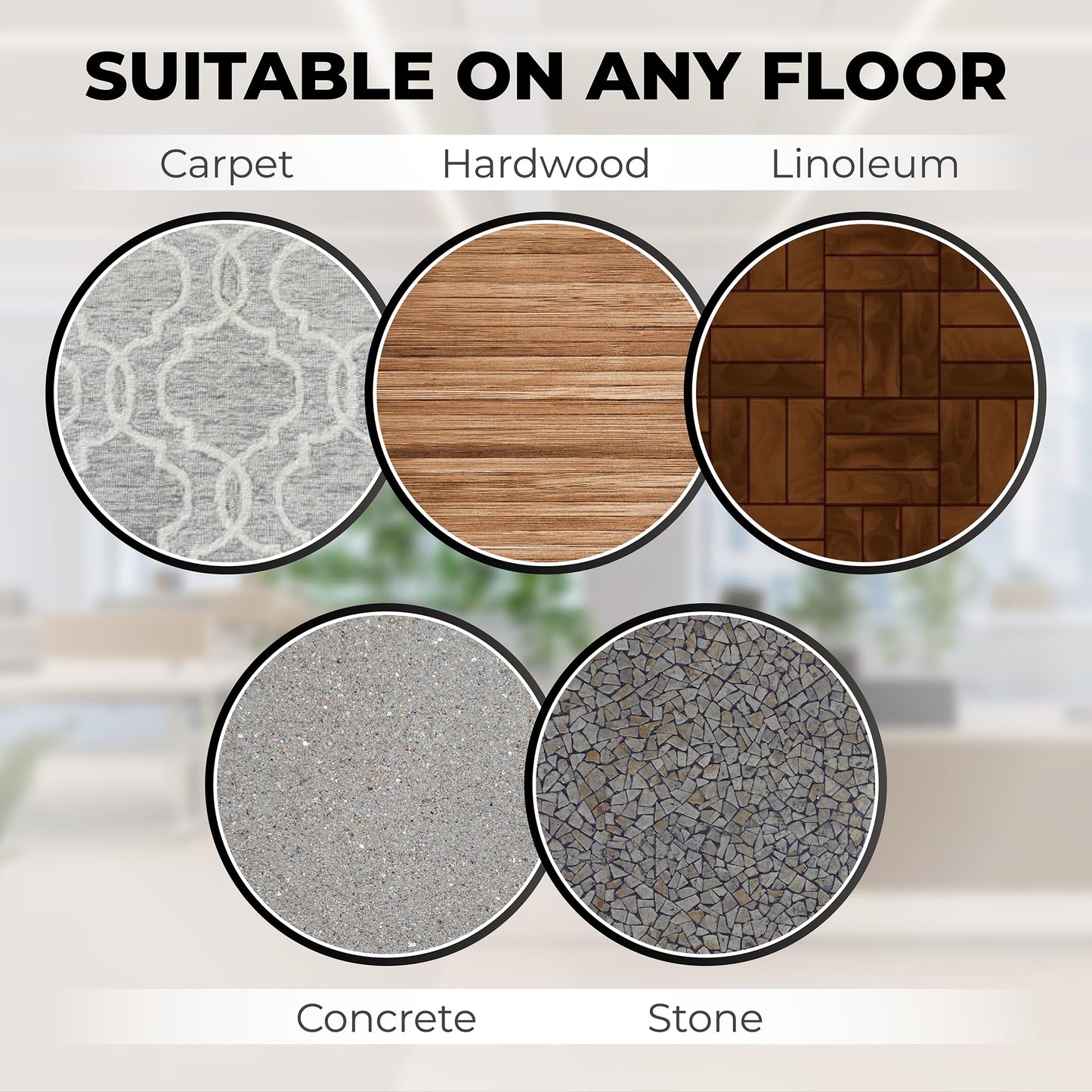 Door Stoppers for Bottom of Door Premium Floor Rubber Door Stop Wedge Made in USA Heavy Duty Honeycomb Design for Carpet, Tile, Ideal for Home, School, Commercial, Black 6 Pack