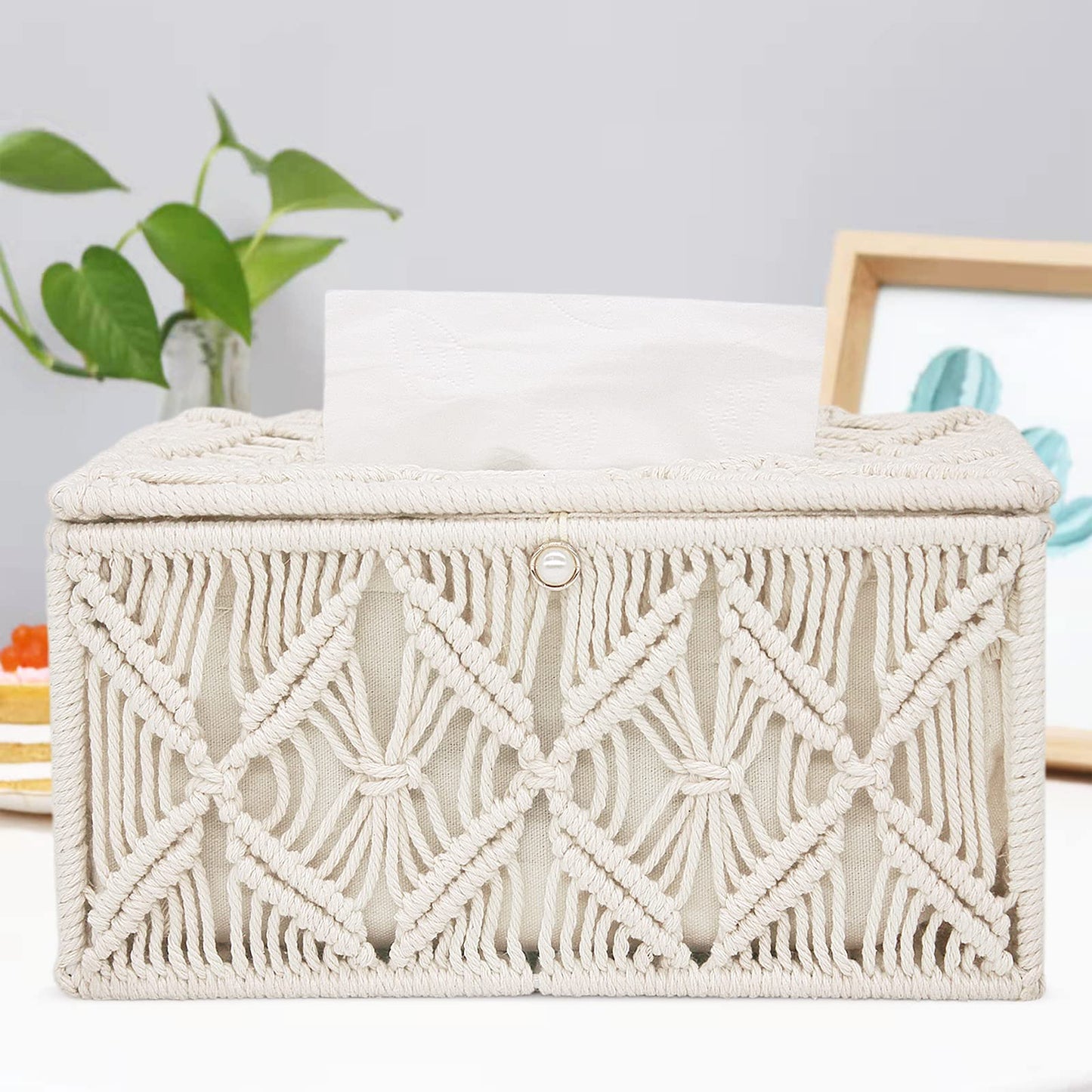Tissue Box Cover Rectangle, Paper Tissue Holder Napkin Tissues Organizer, Home Decor for Bathroom Bedroom Dresser Living Room Office (Rectangle-1)