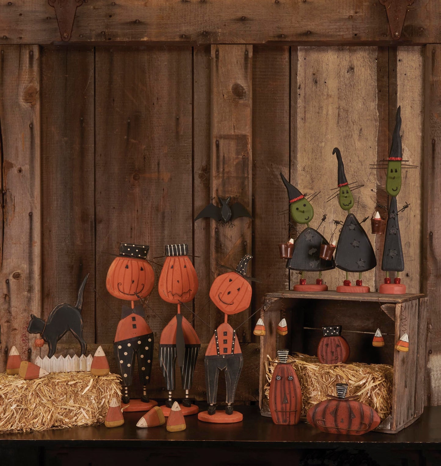 Primitivest by Kathy Wooden Candy Corn 3" Tall Set of 6