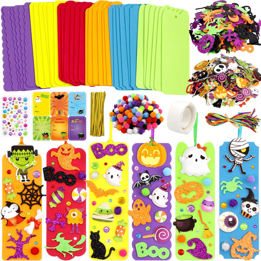 Fancy Land 36 Sets Halloween Crafts for Kids Ages 3-5 Foam DIY Bookmarks Craft Kit Halloween Party Favors for Kids Classroom Activities