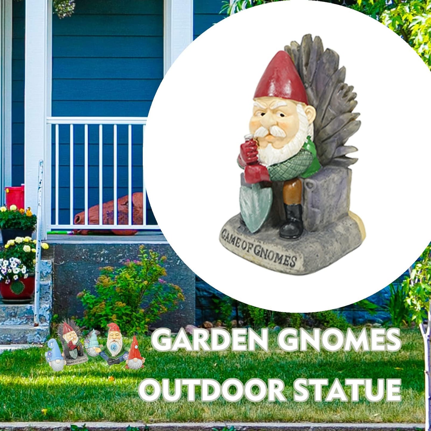 EraSpooky 6" Resin Gnomes Statues Outdoor Decor, Novelty Sculptures Yard Decorations Patio Lawn Ornament, Funny Holidays Garden Gifts
