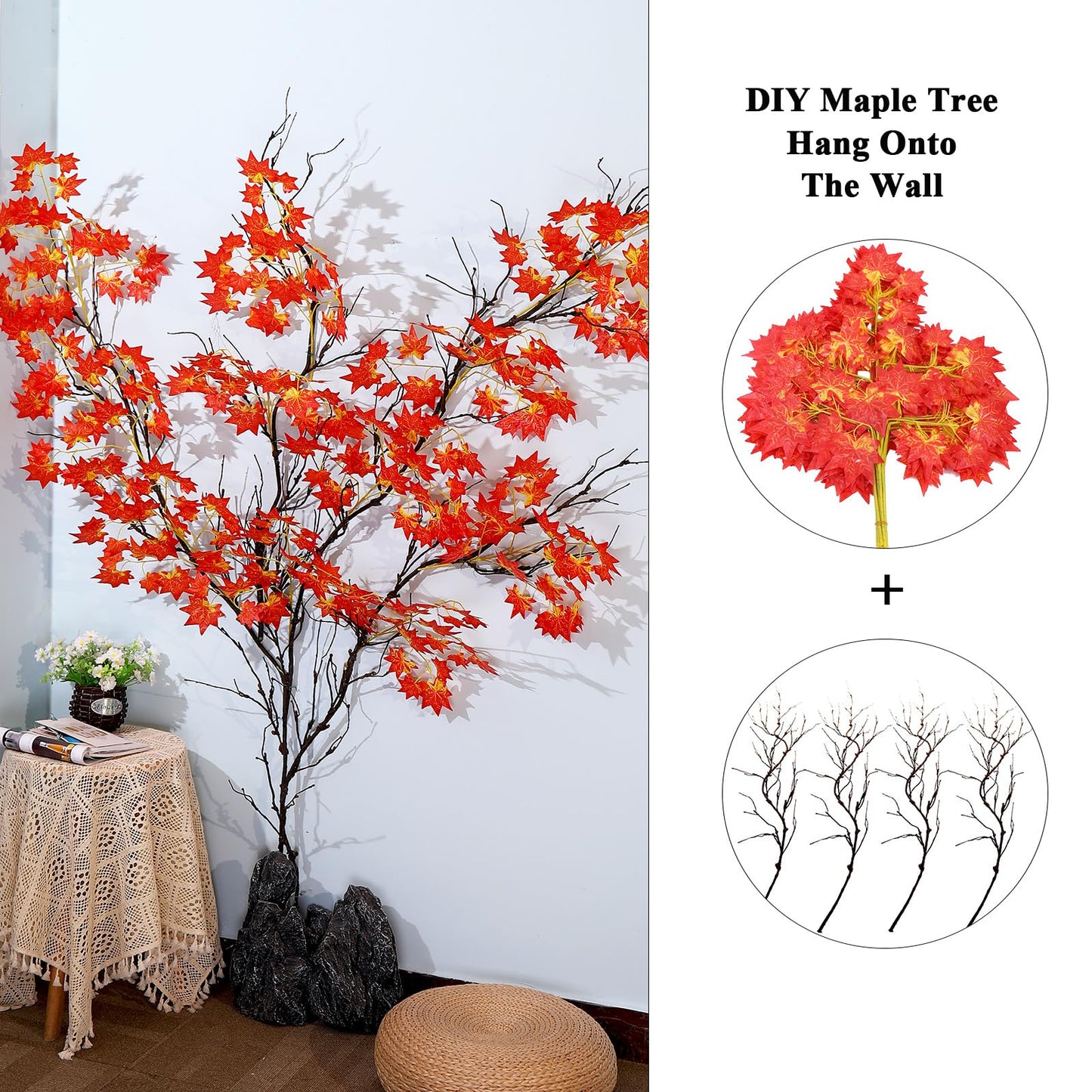 4Pcs Artificial Creepy Flexible Tree Branches Twigs Garland Halloween Decor
