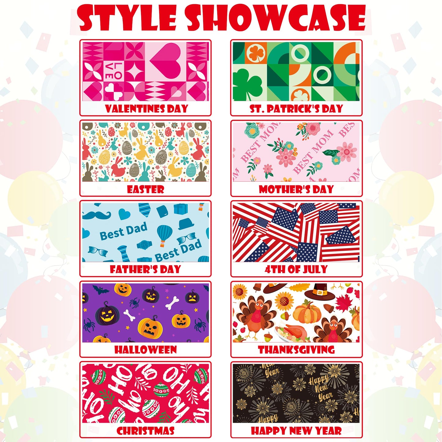 PET SHOW 10 Pack Holiday Sailor Dog Bowties for Large Dogs