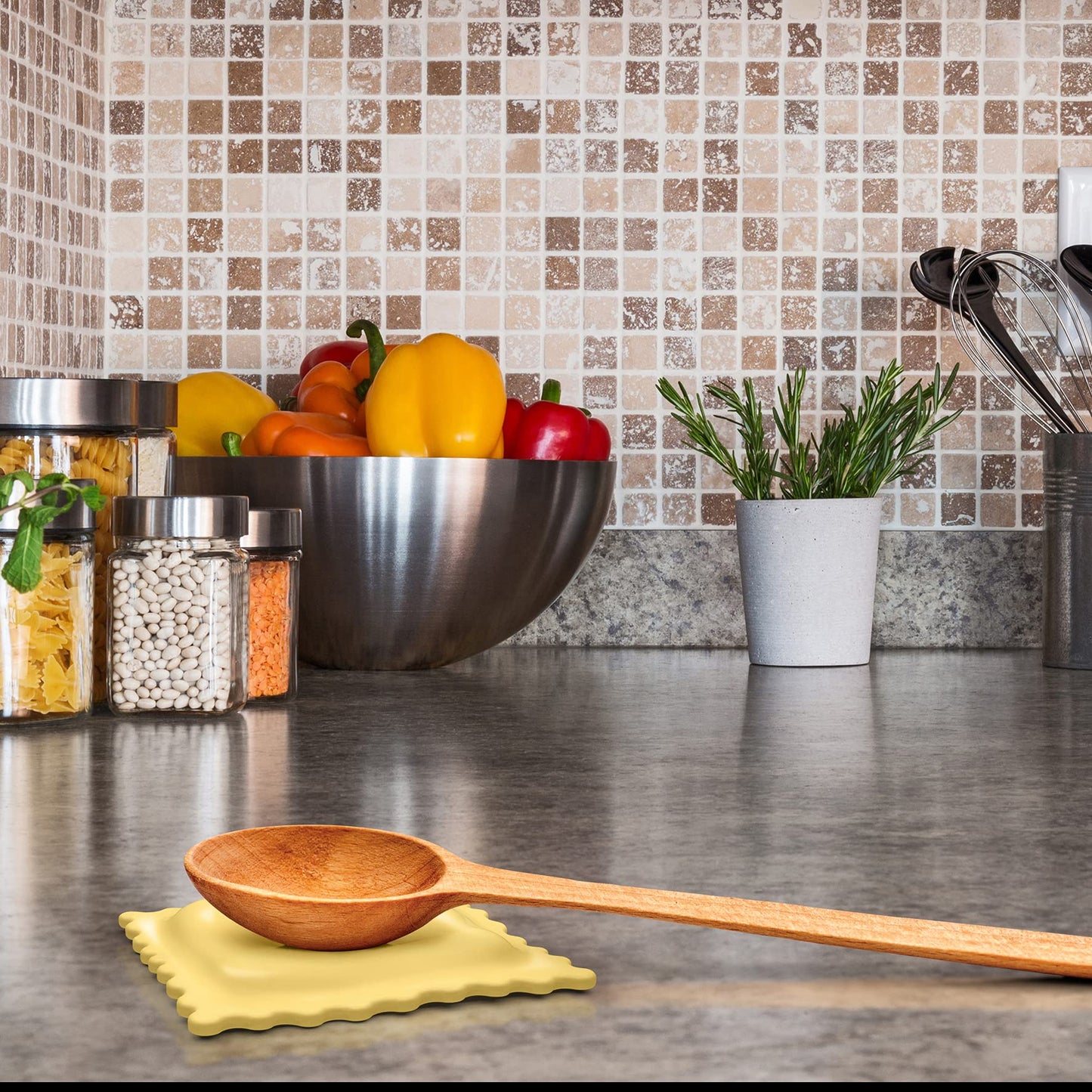 Genuine Fred SAUCED UP Ravioli Spoon Rest - Easy to Clean - Fun Kitchen Gadgets and Accessories - Stocking Stuffers & White Elephant Gifts - Great Gift for Home Cooks and Pasta Lovers
