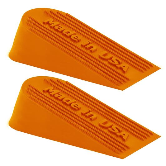 Halloween Orange Large Rubber Door Stopper Made in USA - Door Stop Wedge for Carpet, Tile, or Concrete - Door stoppers for Bottom of Door -Heavy Duty for Commercial & Home Use 6.5 x 2.75 x 1.9 in 2PK