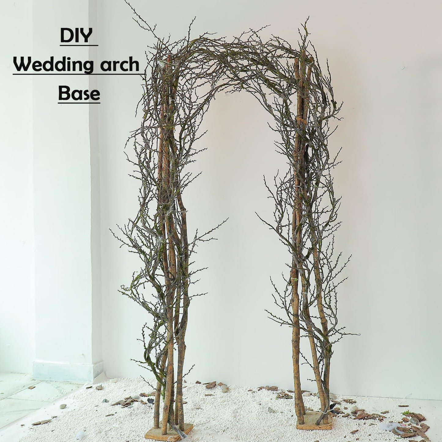 190cm/74.8inch Artificial Creepy Flexible Tree Branches Faux Grape Vines Garland Twigs with Moss Wood Craft for Halloween Door Wall Hanging Haunted Mansion Theme Outdoor Mantel Yules Decoration (2)