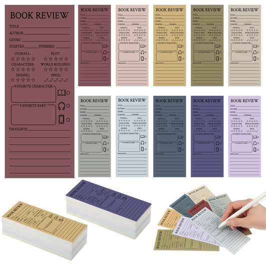 240 Pcs Colorful Book Review Bookmarks Back to School Teacher Gifts Reading Log Markers Bookclub Gifts for Book Lovers Bookish Bookworm Women Students to Review and Tracker(Simple,Morandi)