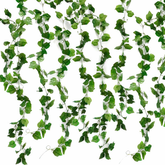 Tighall 5PCS 38 Feet Artificial Grape Leaf Garland Fall Vines Plants Faux Greenery Decor Fake Hanging Plant for Bedroom Wall Wedding Indoor Outdoor Decoration