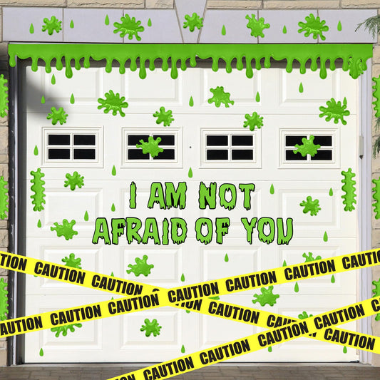 Eersida Ghost Themed Halloween Scary Decorations with Glue Points and Caution Tape Horror Doors Wall Windows Decorations for Halloween House Indoor Outdoor Party Supplies