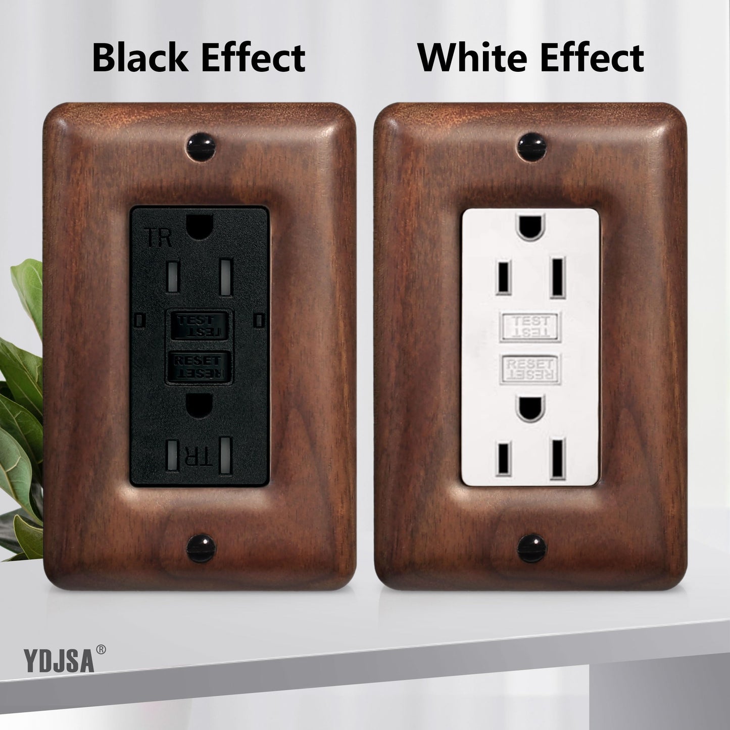 YDJSA Decorative Outlet Covers Solid North American Walnut Plug Plate Covers, Electrical Wall Plates for Outlets