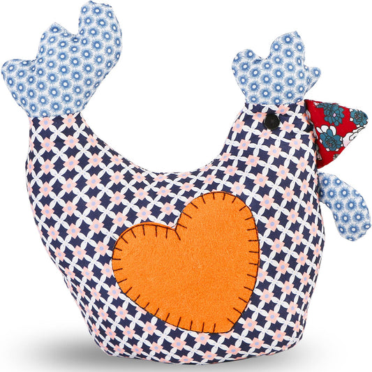 CERAYOU Cute Animals Decorative Door Stoppers, Soft Durable Fabric Weighted Interior Wall Protector for Home & Office, Anti Collision Heavy Duty Compact Floor Decor Book Stopper, Chicken