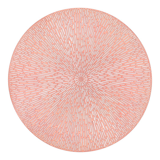 Round Placemats Rose Gold Placemats Set of 6 Metallic Vinyl Place Mats Non Slip Tablemats Table Setting Kitchen Table Mats for Dining Table Holiday Wedding Decorative