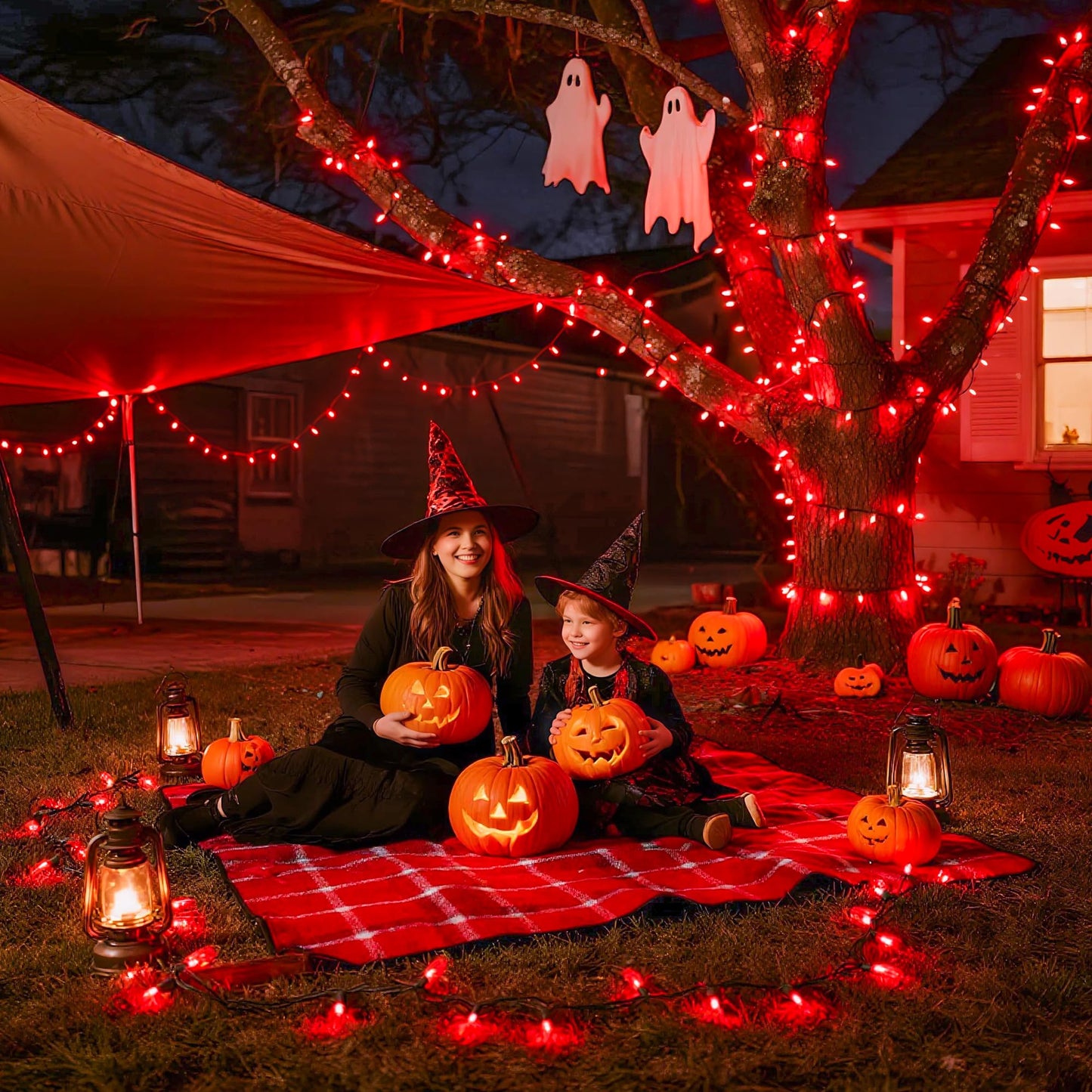 JMEXSUSS 500 LED Red Christmas Lights Outdoor, 173ft Christmas String Lights with Remote, Waterproof 8 Modes Red Halloween Light for Tree Party Xmas Holiday Decorations