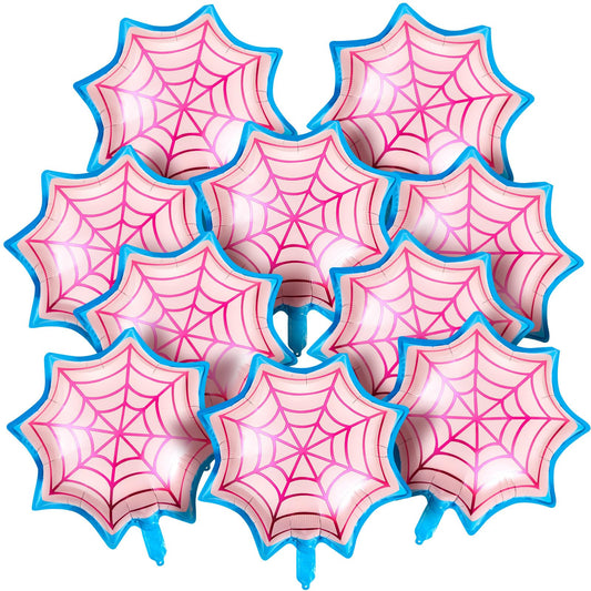 Soulchen 25" Spider Birthday Party Balloon Cartoon Characters Themed Party Decor Foil Large Spider Webs Balloons for Cartoon Carnival Theme Birthday Decorations(12 Pack,Pink)