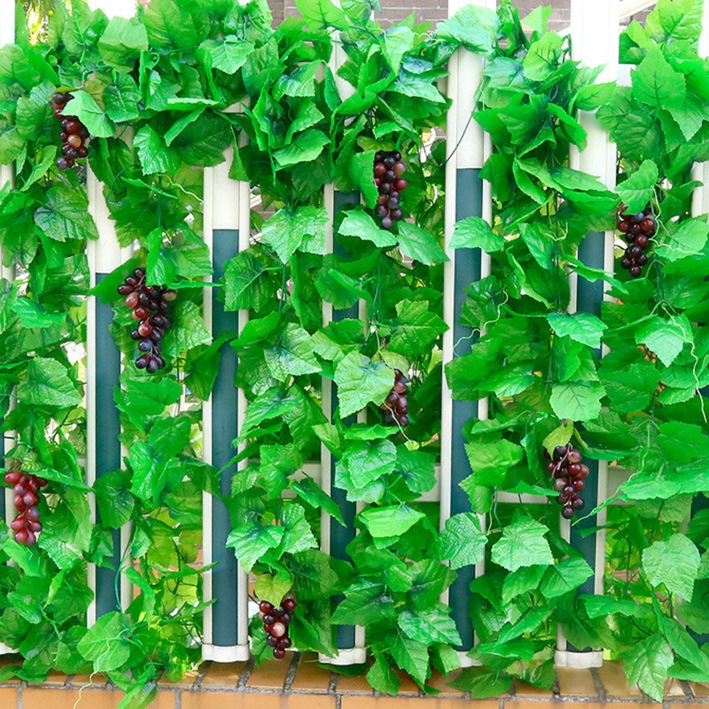 ASkinds 5Pcs Artificial Grapes Vines Leaves Hanging Grapes Rattan Leaves Fruit Grapevines Rattan Artificial Greenery Garland for Home Garden Wedding Party Decoration