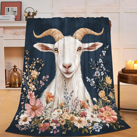 Mecowcm Cute Goat Blanket Farmhouse Sheep Goat Fleece Throw Blankets Fuzzy Plush Super Soft Cozy Warm Goats Decor Blanket Gifts for Boys Girls Kids Adult Men Women 40"x50"