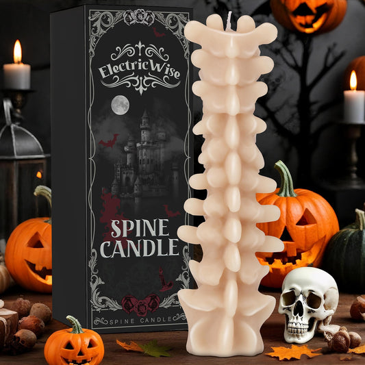 ElectricWise Spine Candle, Spooky Candle for Gothic Decor Gift, Christmas Premium Natural Scented Beeswax with Cotton Wick for Parties, Home, Rituals, Gift, Halloween Decorations