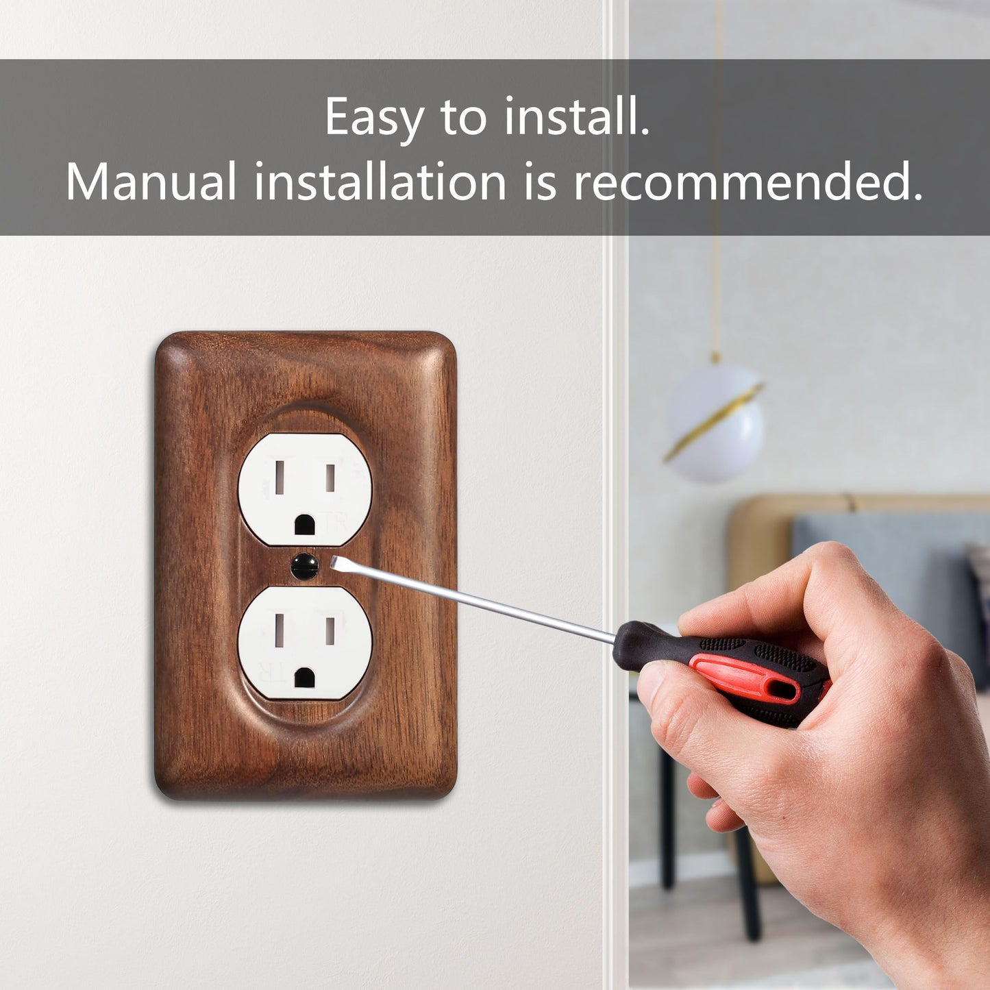YDJSA Decorative Outlet Covers Solid North American Walnut Plug Plate Covers, Electrical Wall Plates for Outlets