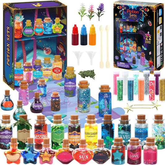 CosyVenda DIY Magic Potion Set Includes 22 Bottles, Mystical Potion Crafting Kit, Witch Party Favors, Mystery Party Supplies, Halloween Decorations Birthday Gifts