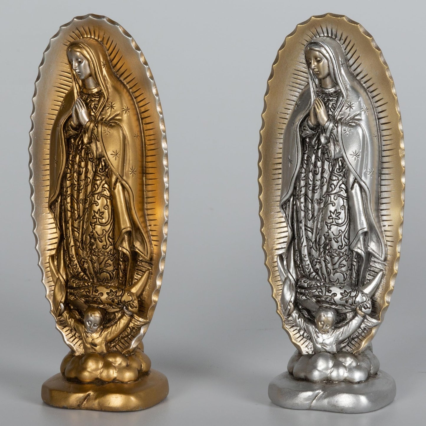 Grace4Joy Virgen de Guadalupe Statues - 2 Pack Our Lady of Guadalupe Statue Religious Home Decor, 4.8 Inches Mexican Virgin Mary Statue Catholic Gifts for Women