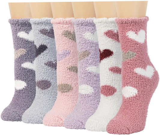 Horuru Fuzzy Socks for Women Fluffy Cozy Slipper Socks Fall Halloween Christmas Gifts Pumpkin Slippers