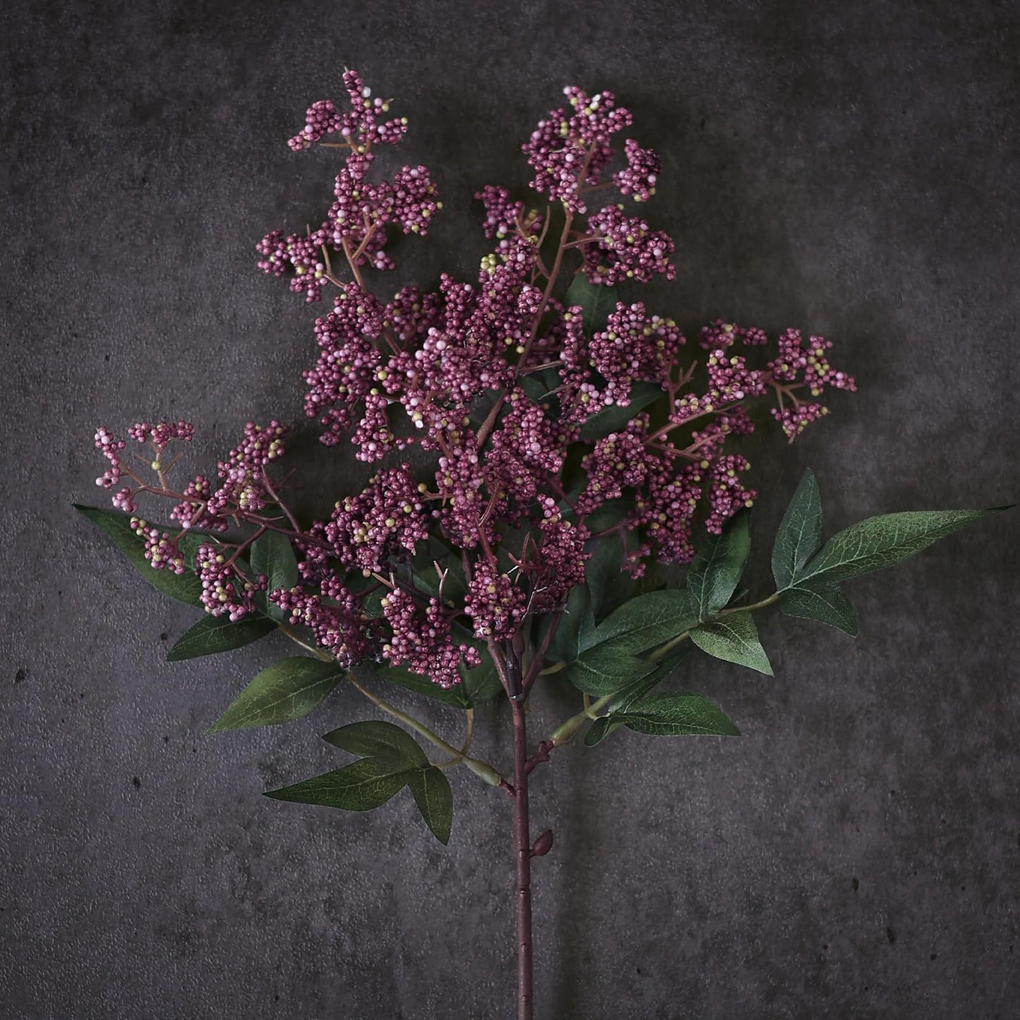 12 Pcs 17" Artificial Nandina Berry Stem, Faux Berry Spray(Dusty Plum)