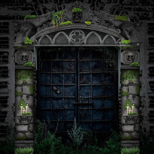 HunnmingRe 3 Pcs Halloween Cemetery Archway Halloween Cemetery Banners Gothic Outdoor Banners Sign Banner Decorations for Outdoor Party Supplies (Vintage)