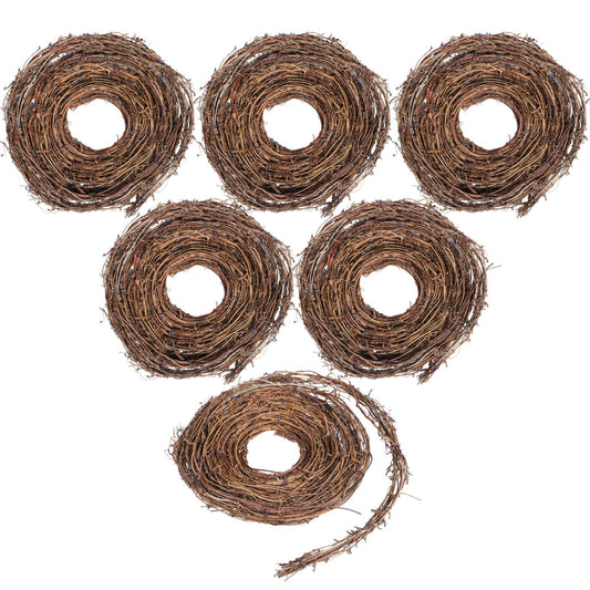6 PCS Grapevine Garland - DIY Crafts Natural Grapevine Twig Vines, 15 Feet Vines Garland Wreaths for Wedding House Holiday Door Vase Wall Decor
