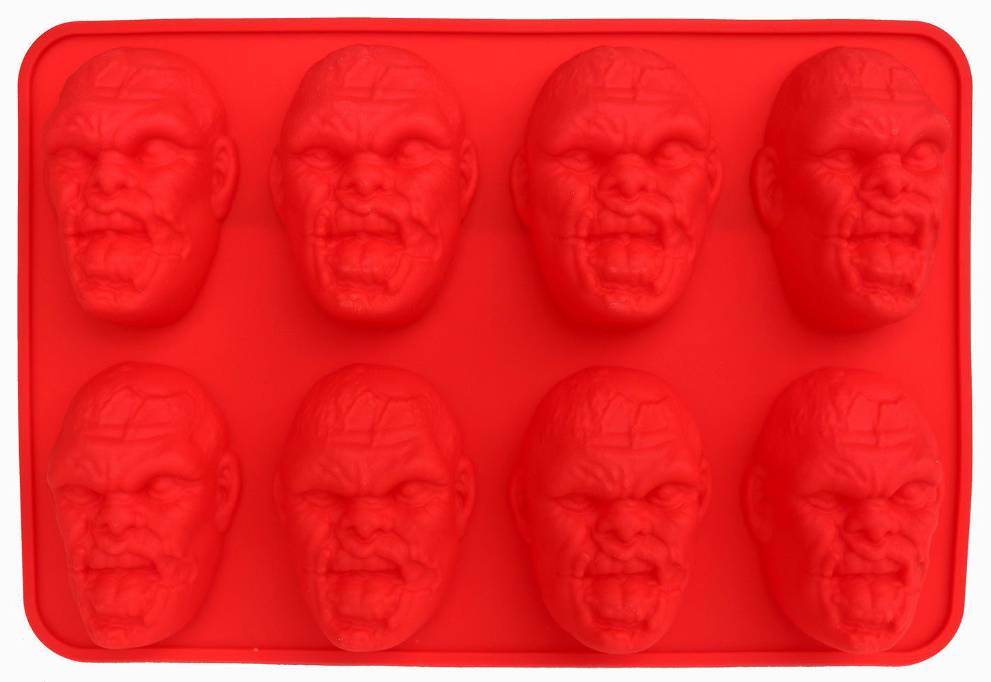 Zombie Head Candy Making Tray by The Modern Gummy, SILICONE, 8 Realistic Cavities per tray, For Gelatin, Chocolates, Cupcake Toppers, Halloween, Zombie Party