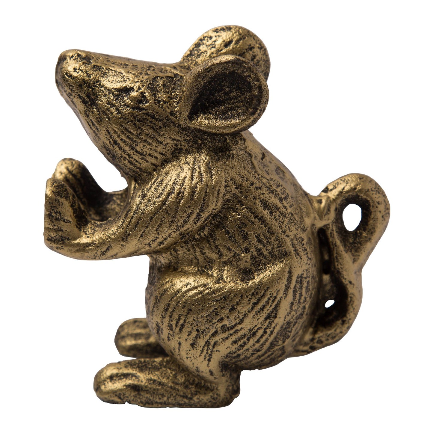 Comfify Cast Iron Mouse Door Stop – 1 Piece – Decorative Rustic Door Holder for Bedroom, Bath, and Exterior Doors – Antique Gold Finish