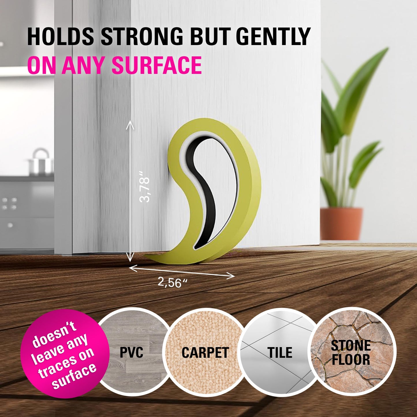 Stoppy Door and Window Stopper, Multi-Functional Wedge, Convenient Door Hook, Window Clamp, Keep Doors and Windows Open with Ease, Home and Office Accessory, (White, 2 Pack)