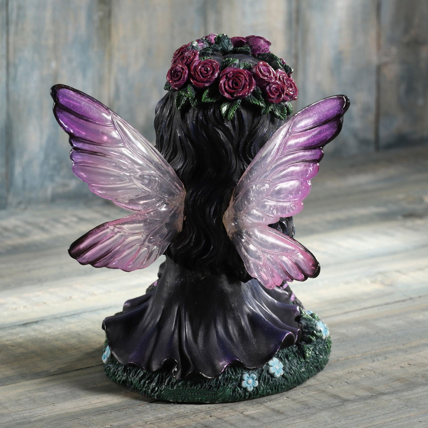 Veronese Design 4 3/4 Inch Day of The Dead Sugar Skull Butterfly Fairy Petting Cat Resin Hand Painted Figurine
