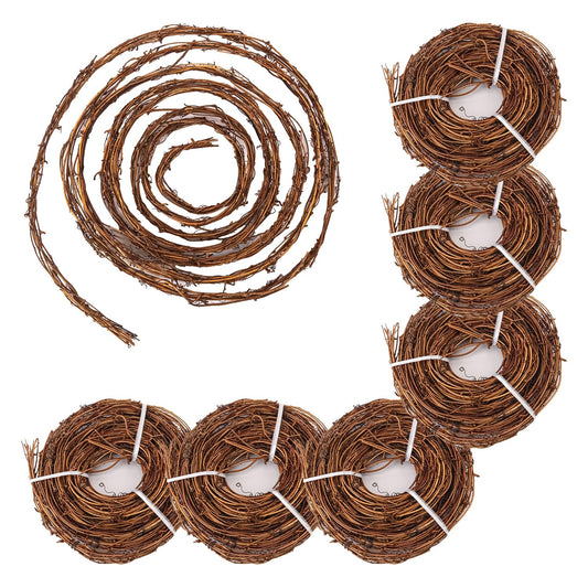Geytetqi 7 PCS 15 FT Natural Grapevine Wreaths, Grapevine Twig, Vine Branch Wreath for DIY Crafts and Christmas Decorations, Ideal for Wedding Decor(Total 105 FT)