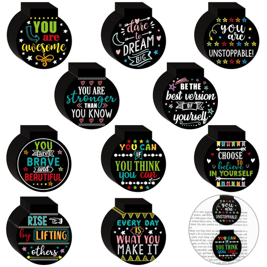 AmazingSpark 100 Pcs Magnetic Bookmarks Bulk Inspirational Magnet Book Marker Clips Motivational Reading Awards for Students Office Classroom Book Lover Gifts