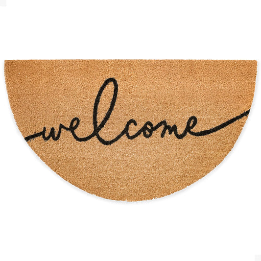THEODORE MAGNUS Door Mat – Coir Doormat for Outdoor Entrance, Durable Welcome Mat with Non-Slip Backing, Perfect for Front Door and Entryway - Outdoor/Indoor - Lunar Welcome - 17" x 30"