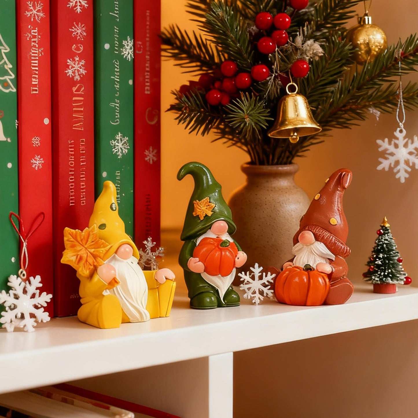 MAYIPLAY 3 Pcs Fairy Garden Gnomes Figurines Home Decor Desk Figurines Gnome Gifts for Women