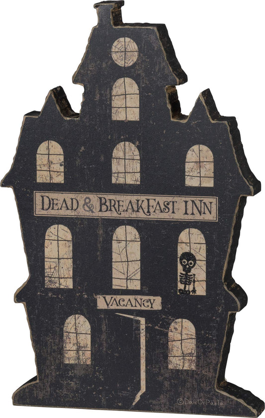 Primitives by Kathy 100812 Chunky Shelf Sitter, 6.25 x 9.75-Inch, Dead & Breakfast Inn