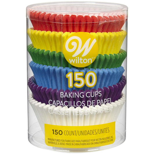 Wilton Assorted Rainbow Standard Baking Cup Mega Pack, 150 Count