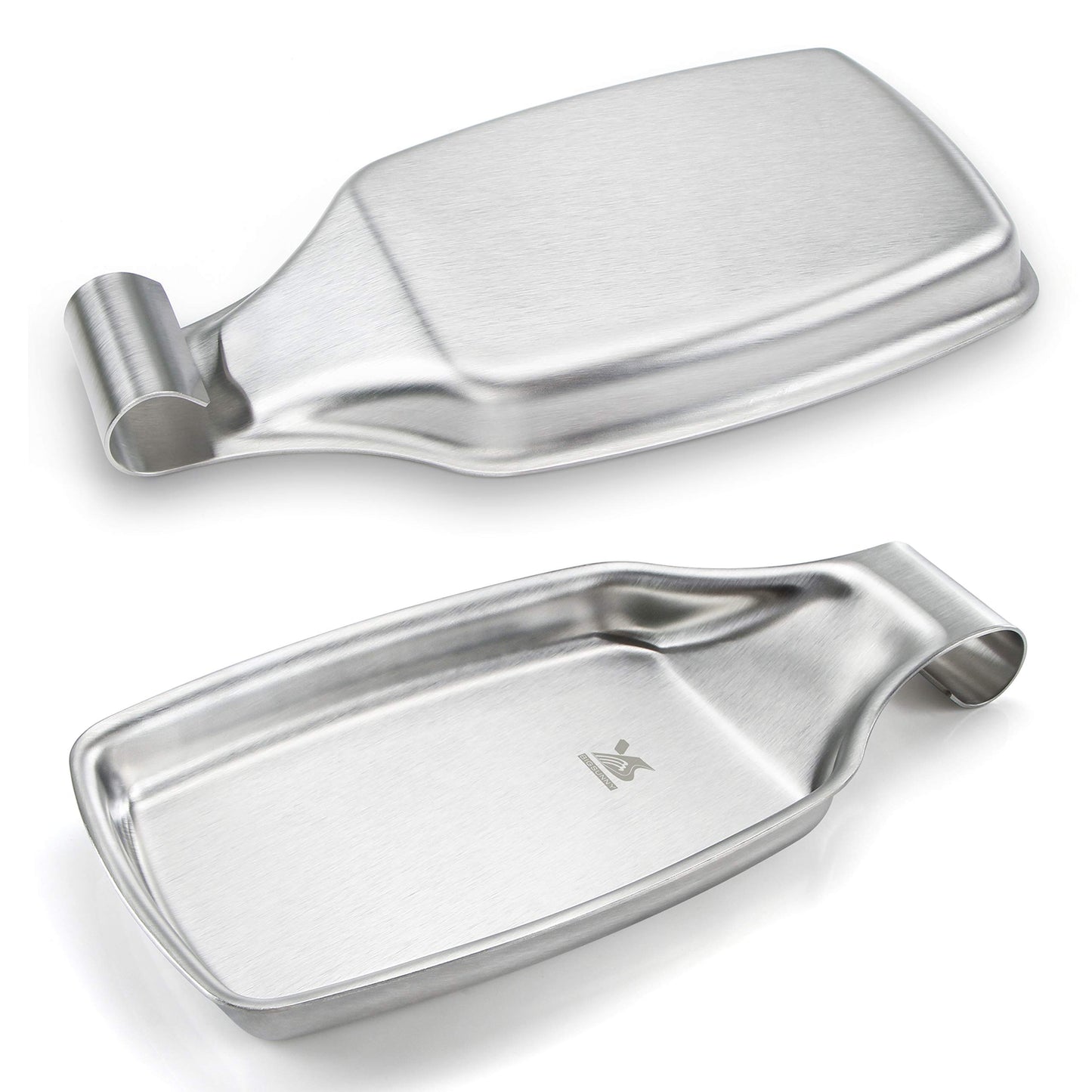 MSY BIGSUNNY Spoon Rest for Stove Top, 304 Stainless Steel Cooking Utensils Spatula Rest for Kitchen Counter, 2 Pack