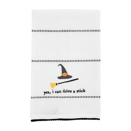 Mud Pie Halloween Towel, Drive Stick, 16 1/2" x 26"