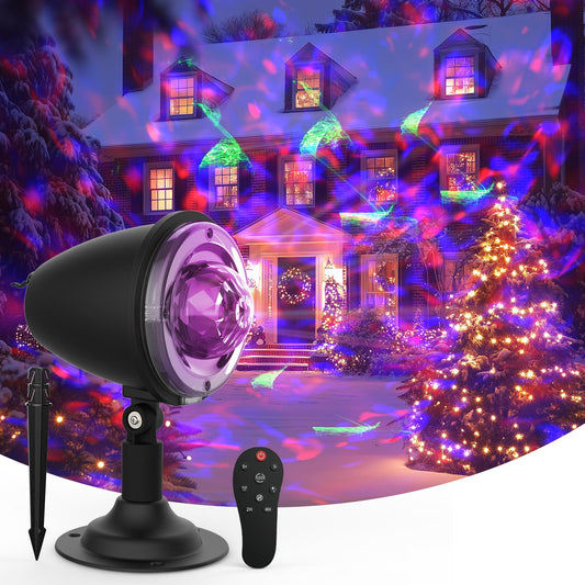 Christmas Halloween Projector Lights Outdoor,Holiday Projector Lights with Remote and Timer,10 Colors Aurora & Ocean Wave,Waterproof LED Landscape Light for Xmas Holiday Indoor Decorations