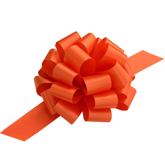 Large Orange Gift Pull Bows - 9" Wide, Set of 6, Easter, Spring, Birthday, Baby Shower, Fundraiser, School Colors, Office, Decoration, Basket, Fall Decor, Autumn, Halloween, Thanksgiving, Christmas