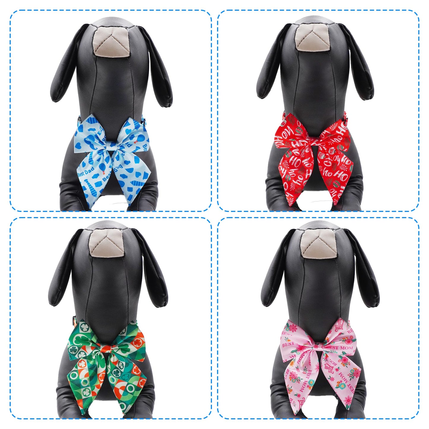 PET SHOW 10 Pack Holiday Sailor Dog Collar Bowties for Small Dogs