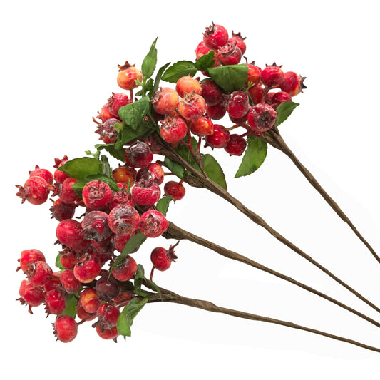 M2cbridge Artificial Berries Stems 14.5 Inch Blueberry Branches 4Pcs Orange